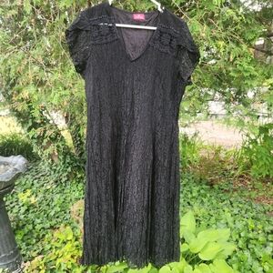 Together Black Crochet Look Lace Dress
